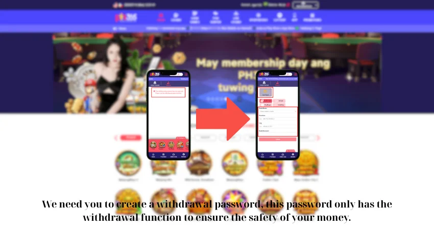 We need you to create a withdrawal password, this password only has the withdrawal function to ensure the safety of your money.